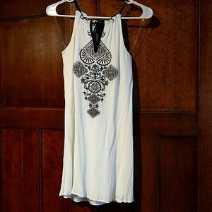 Black and white embroidered dress
